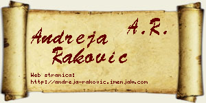 Andreja Raković vizit kartica